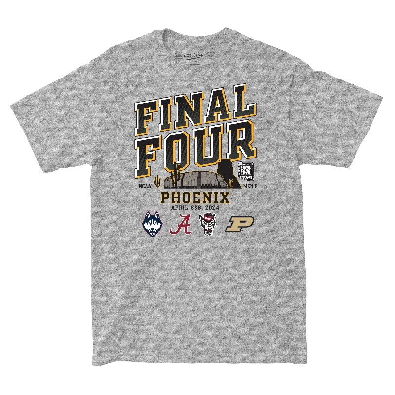 T-Shirt for Sports Teams-2024 Men's Final Four | 4 Team | Sport Grey T-shirt by Retro Brand