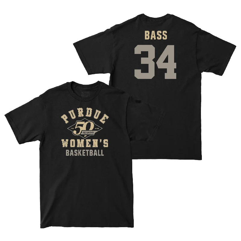 T-Shirt for Nature Lovers-50th Anniversary Women's Basketball Diamond Black Tee - Reagan Bass