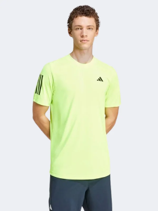 T-Shirt for Thanksgiving-Adidas Club 3 Stripes Men Tennis T-Shirt Lucid Lemon