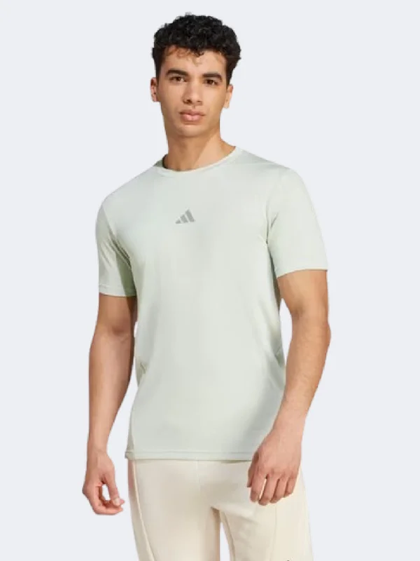 Printed T-Shirt-Adidas D4T Heatready Men training T-Shirt Linen Green