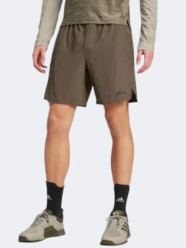 Stretchable Denim Shorts-Adidas D4T Workout Men Training Short Shadow Olive