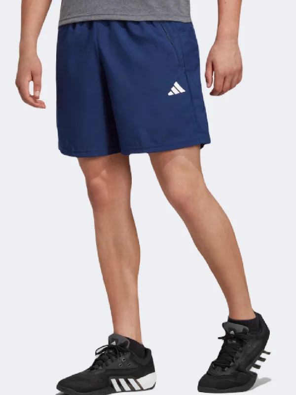 Relaxed Fit Shorts-Adidas Essential Woven Men Training Short Dark Blue/White