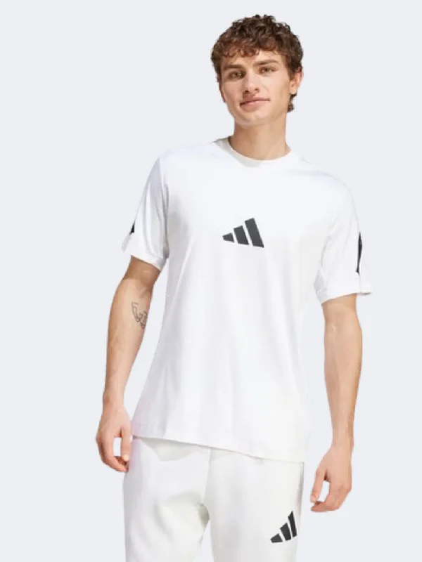 T-Shirt with Funny Designs-Adidas New Z N E Men Sportswear T-Shirt White