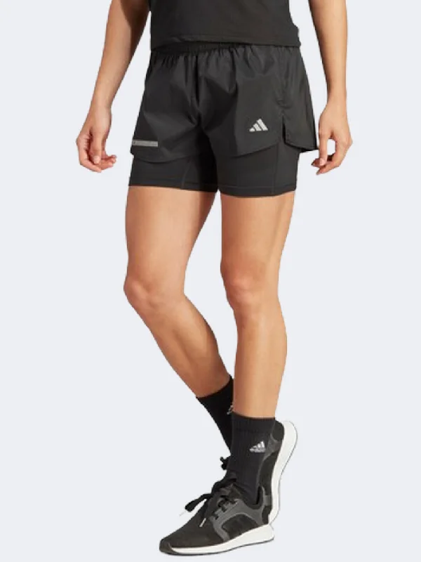 Fun Printed Shorts-Adidas Ultimate Women Running Short Black