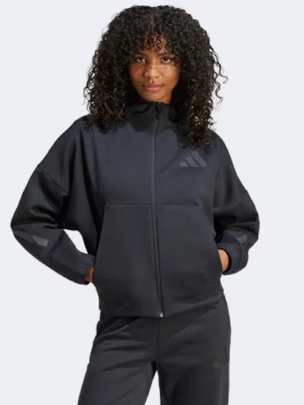 Hoodie for Winter-Adidas Z N E Women Sportswear Hoody Black