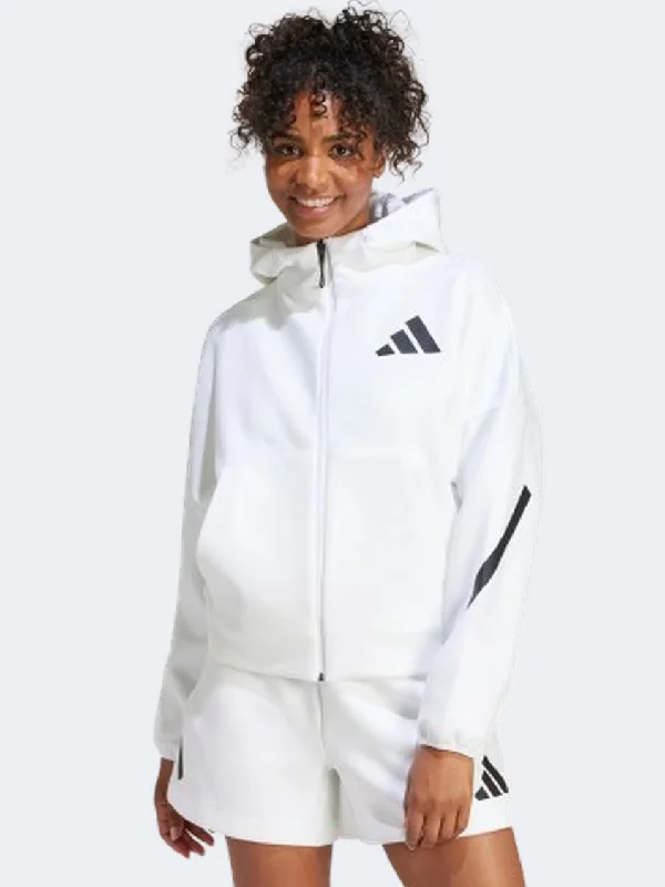 Custom Hoodie-Adidas Z N E Women Sportswear Hoody White