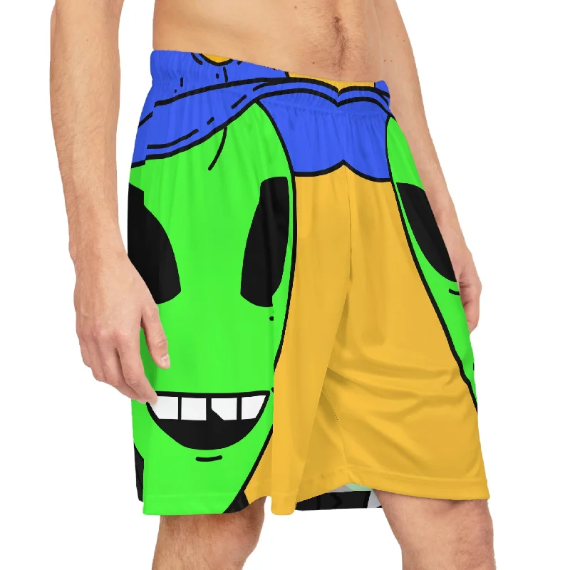 Shorts for Festivals-Alien Business Tycoon Visitor Basketball Shorts