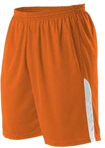 Cargo Shorts with Adjustable Waist-Alleson Athletic A205BA Adult NBA Blank Game Short - Orange White