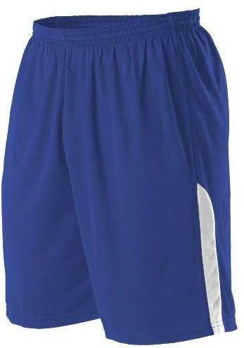 Comfortable Hiking Shorts-Alleson Athletic A205BA Adult NBA Blank Game Short - Royal White