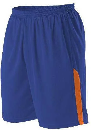 Beach Shorts for Men-Alleson Athletic A205BY Youth NBA Blank Game Short - Royal Orange