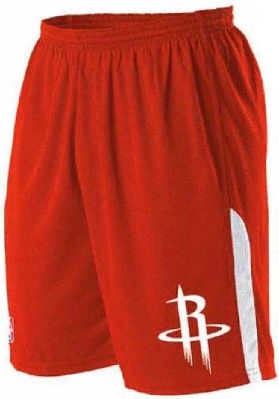 Men’s Shorts for Travel-Alleson Athletic A205LA Adult NBA Logo Game Short - Houston Rockets