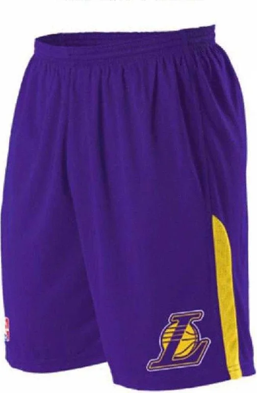 Logo Printed Shorts-Alleson Athletic A205LA Adult NBA Logo Game Short - Los Angeles Lakers