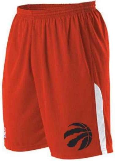 Eco-Friendly Shorts-Alleson Athletic A205LA Adult NBA Logo Game Short - Toronto Raptors