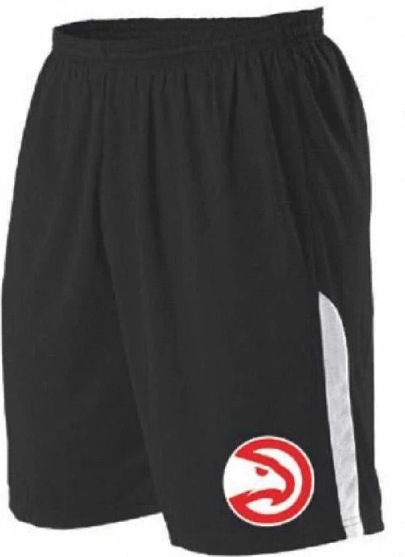 Organic Cotton Shorts-Alleson Athletic A205LY Youth NBA Logo Game Short - Atlanta Hawks