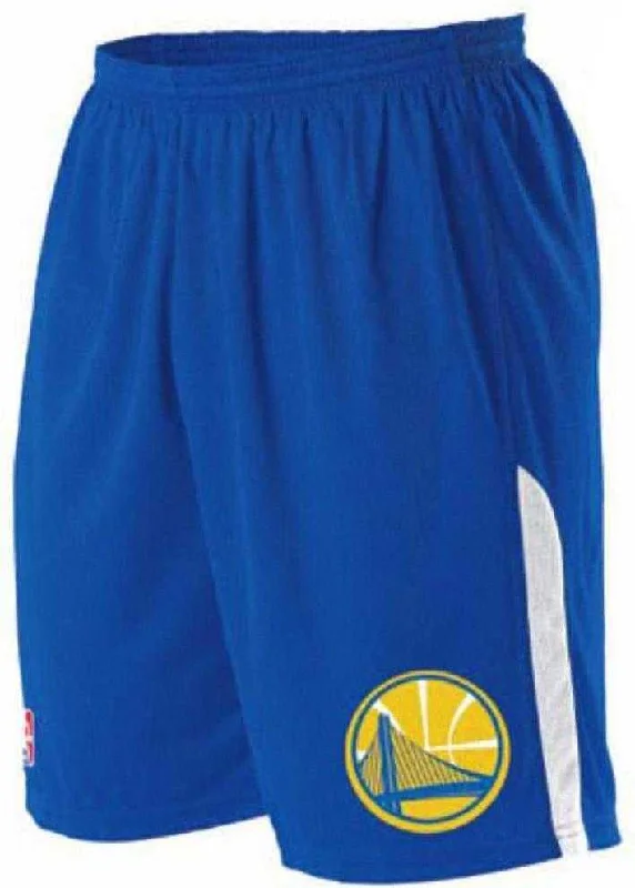 Zip-Up Shorts for Women-Alleson Athletic A205LY Youth NBA Logo Game Short - Golden State Warriors