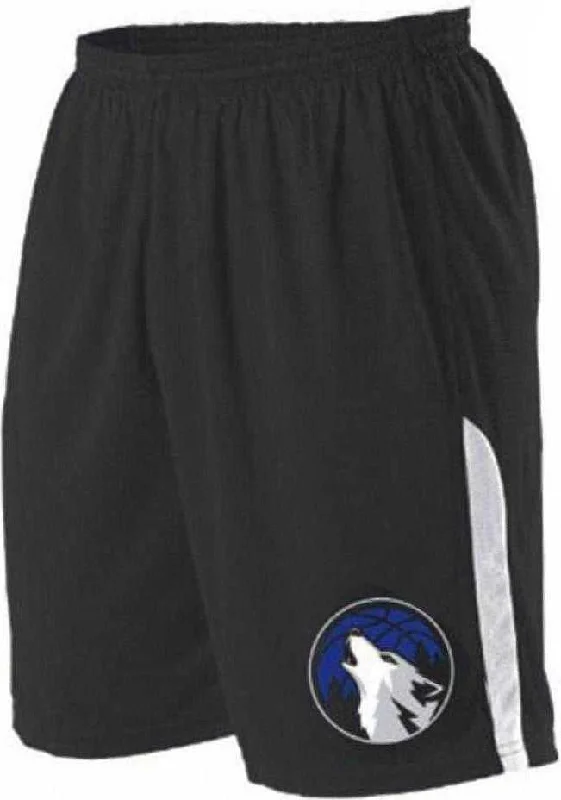 Shorts with Side Pockets-Alleson Athletic A205LY Youth NBA Logo Game Short - Minnesota T-Wolves