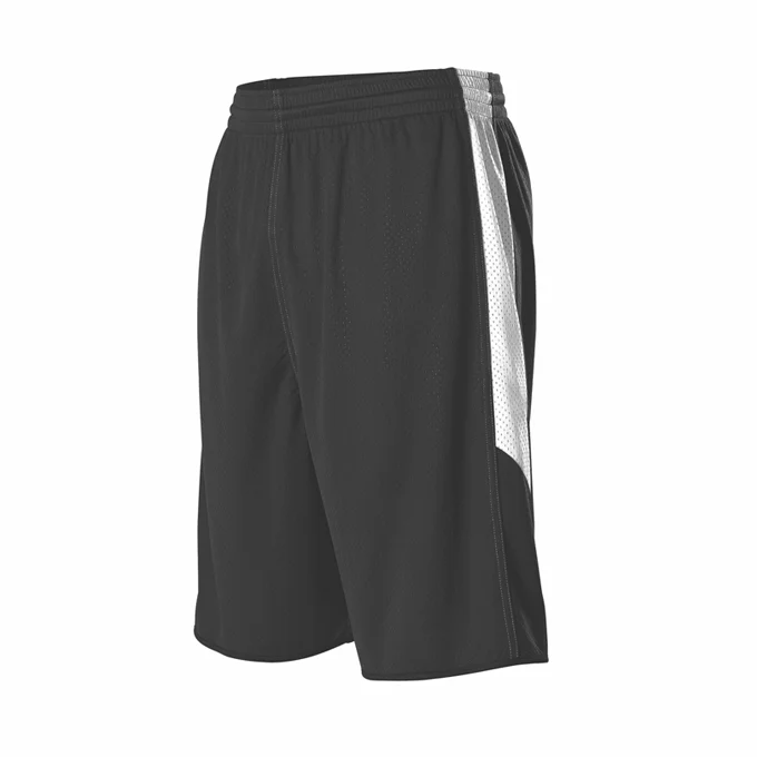 Men’s Shorts with Belt Loops-Alleson Men's Single Ply Reversible Basketball Shorts