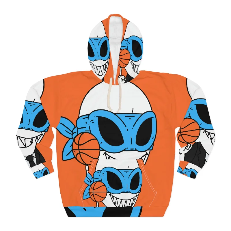 Hoodie with Cartoon Characters-Basketball Classic Alien Visitor AOP Unisex Pullover Hoodie