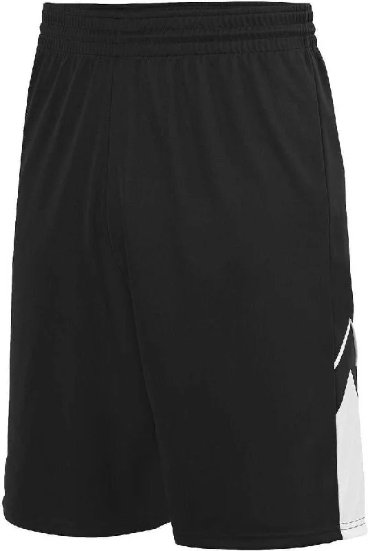 Sporty Shorts for Women-Augusta 1169 Youth Alley-Oop Reversible Short - Black White