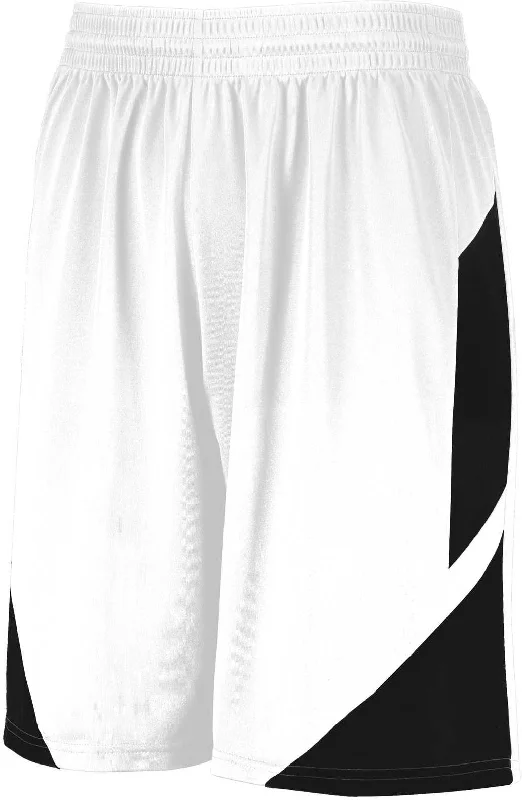 Sports Shorts-Augusta 1733 Step-Back Basketball Shorts - White Black