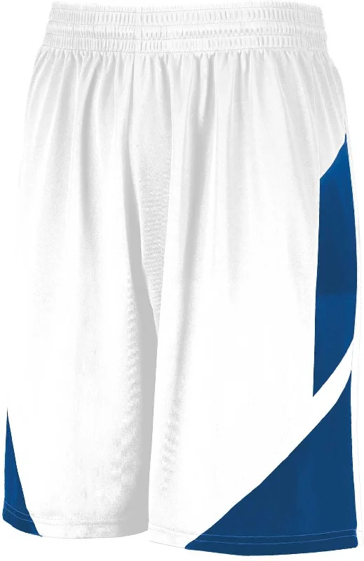 Quick-Dry Shorts-Augusta 1733 Step-Back Basketball Shorts - White Royal