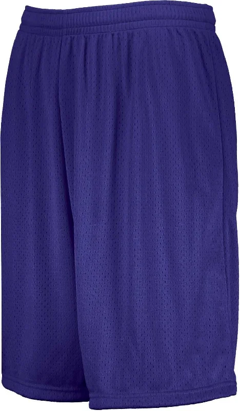 Yoga Shorts-Augusta 1844 9-Inch Modified Mesh Shorts - Purple (Hlw)