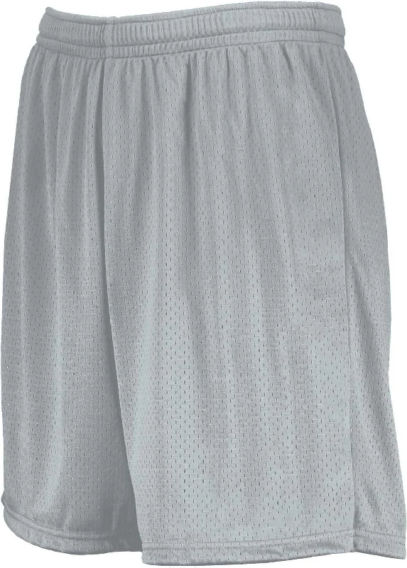 Comfortable Gym Shorts-Augusta 1851 Youth Modified Mesh Shorts - Silver