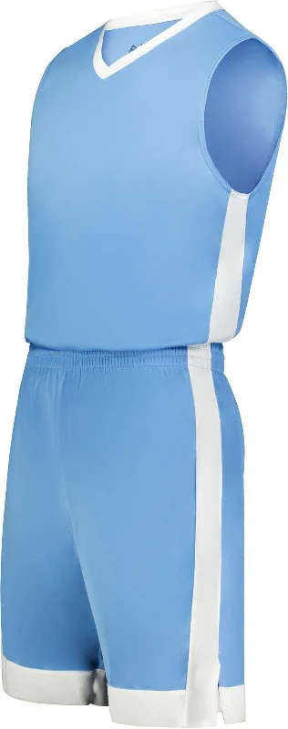 Stretchable Denim Shorts-Augusta 6889 Match-Up Basketball Shorts - Columbia Blue White