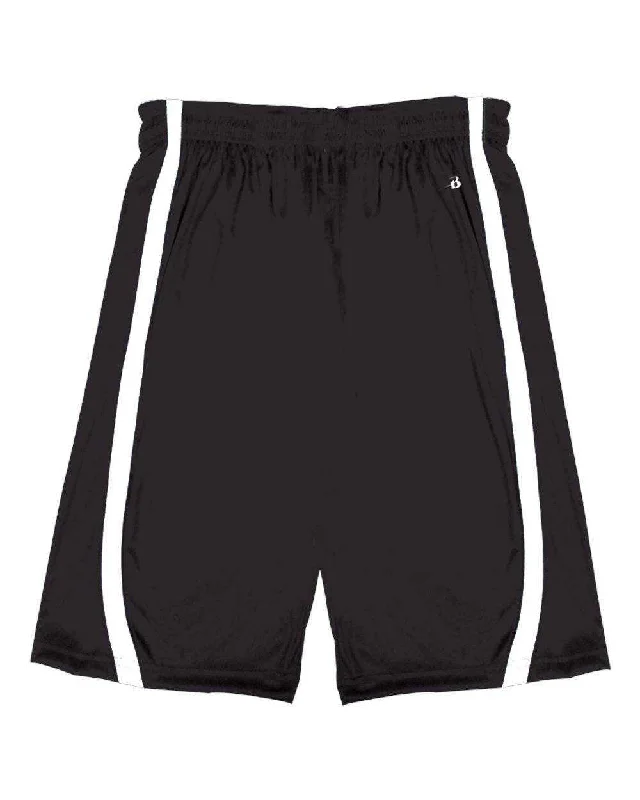 Lightweight Travel Shorts-Badger Sport 2244 B-Slam Youth Reversible Short - Black White