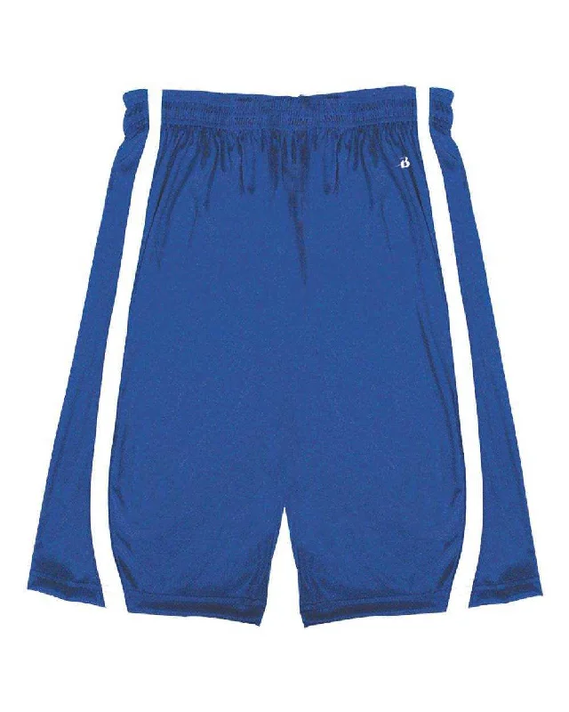 High-Waisted Running Shorts-Badger Sport 2244 B-Slam Youth Reversible Short - Royal White