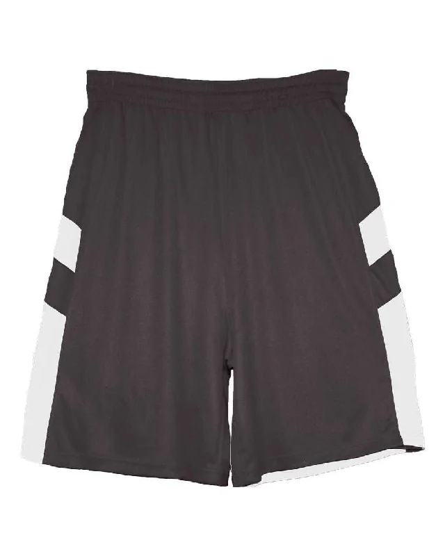 Best Women’s Shorts-Badger Sport 2266 B-Pivot Reversible Youth Short - Graphite White