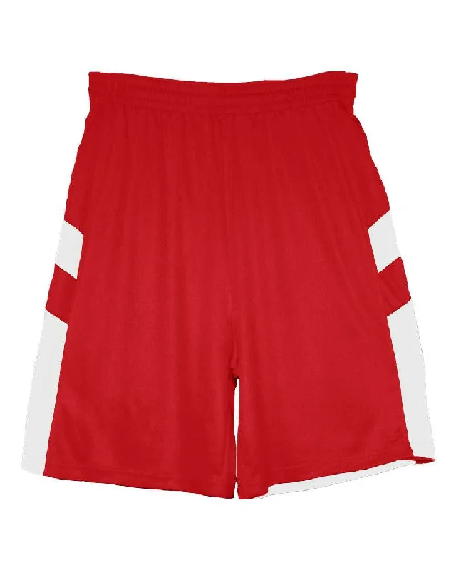 Running Shorts-Badger Sport 2266 B-Pivot Reversible Youth Short - Red White