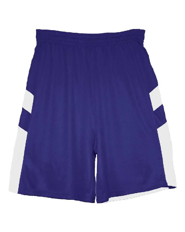 Gym Shorts-Badger Sport 2266 B-Pivot Reversible Youth Short - Royal White