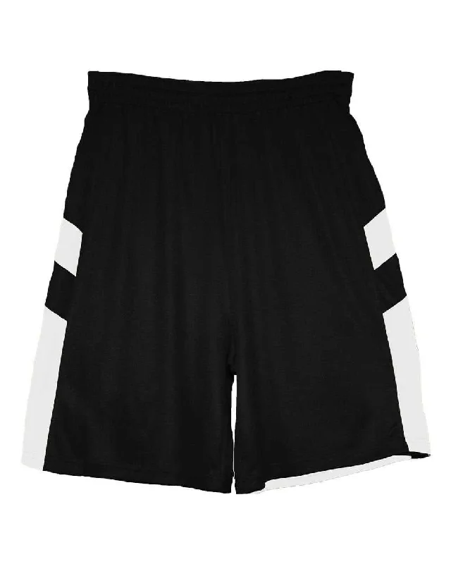 Cargo Shorts for Women-Badger Sport 7266 B-Pivot Reversible Adult Short - Black White