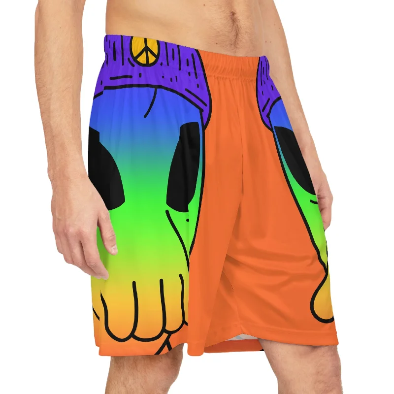 Spring Shorts-Pride Peace Visitor Alien UFO Area 751 Galactic Outerspace Basketball Shorts