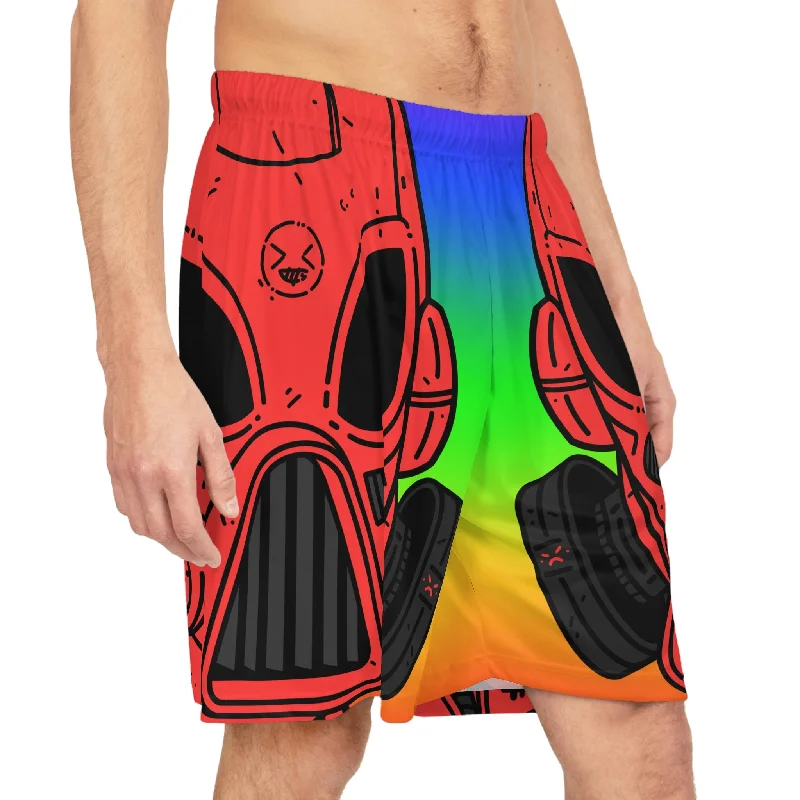 Fall Shorts-Peace Pride Visitor Alien Robot Cyborg Basketball Shorts