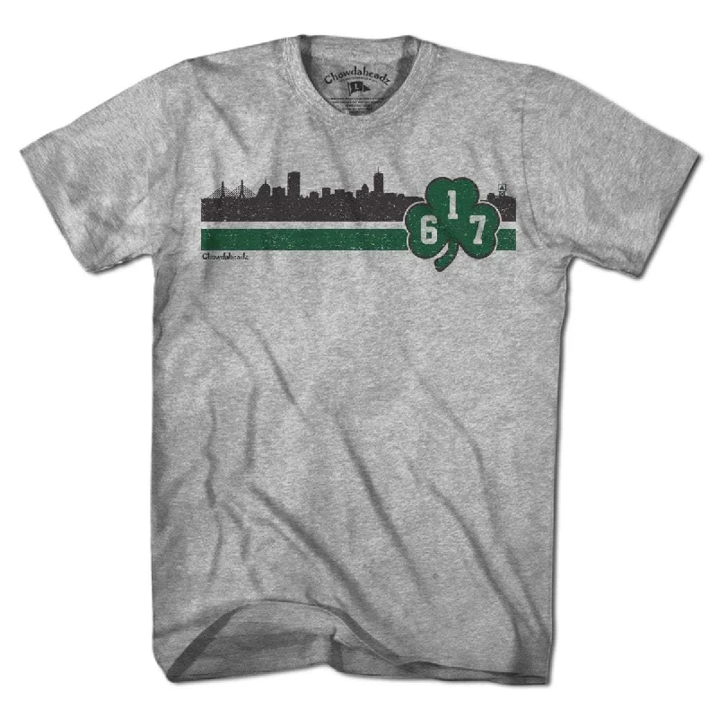 Printed T-Shirt-Boston 617 Shamrock Sideline T-Shirt