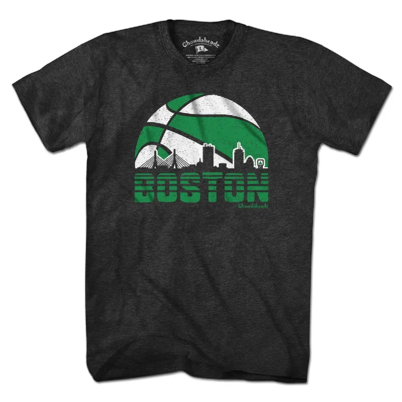 T-Shirt for Spring-Boston Basketball Skyline T-Shirt