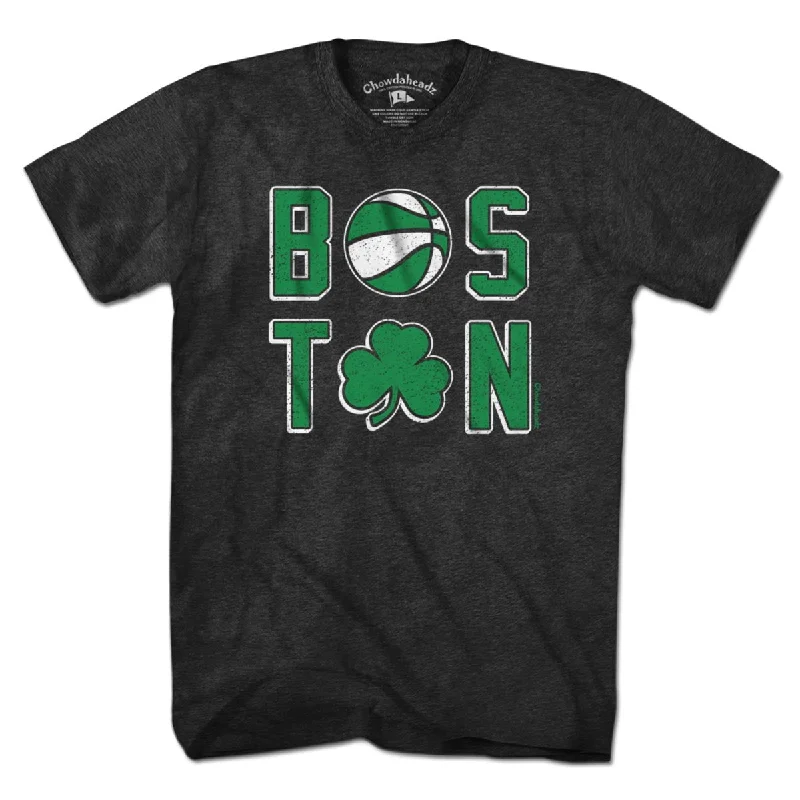 Loose Fit T-Shirt-Boston Basketball Stacked T-Shirt