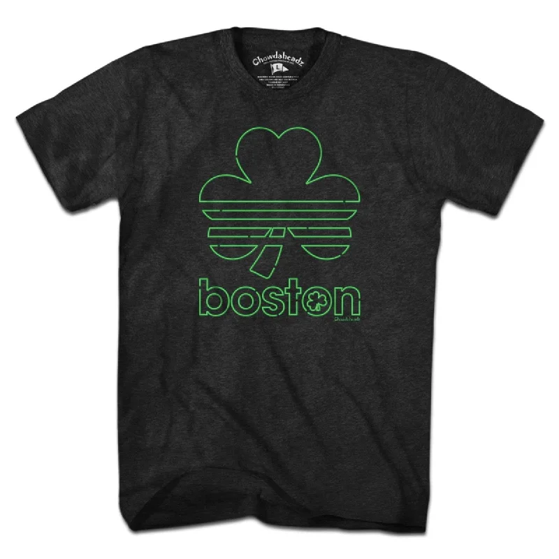 Unique Design T-Shirt-Boston Shamrock Neon Sign T-Shirt