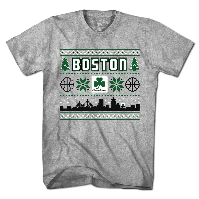 T-Shirt for Gym-Boston Shamrock Ugly Sweater T-Shirt