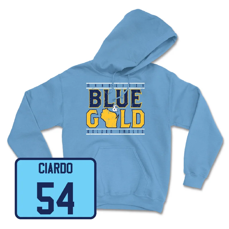 Hoodie for Post-Workout Relaxing-Championship Blue Men's Basketball State Hoodie - Ben Gold