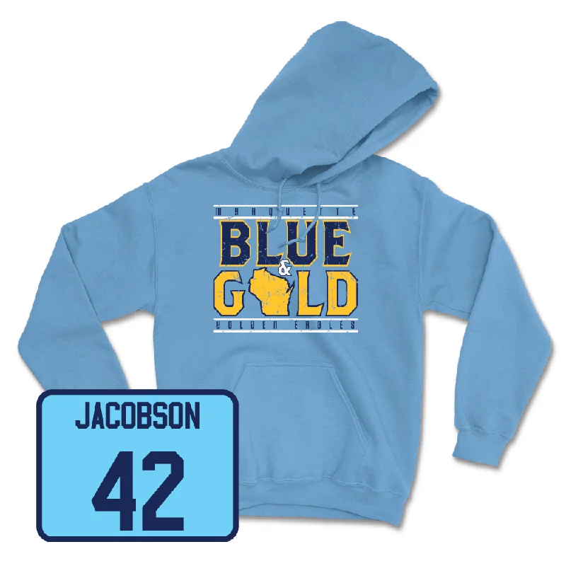 Hoodie for Outdoor Workouts-Championship Blue Men's Basketball State Hoodie  - Luke Jacobson