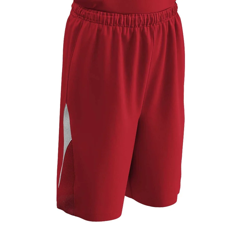 Girls’ Shorts-Champro BBS14 Pivot Reversible Basketball Short - Scarlet White