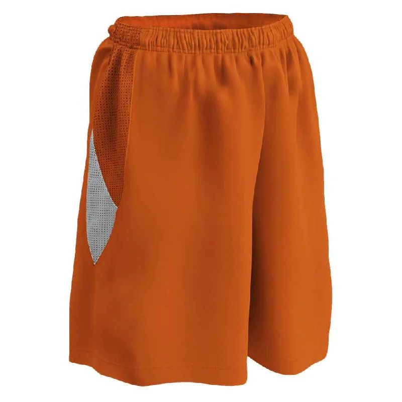 School Shorts for Girls-Champro BBS15 Post Up Female Reversible Basketball Short - Orange White