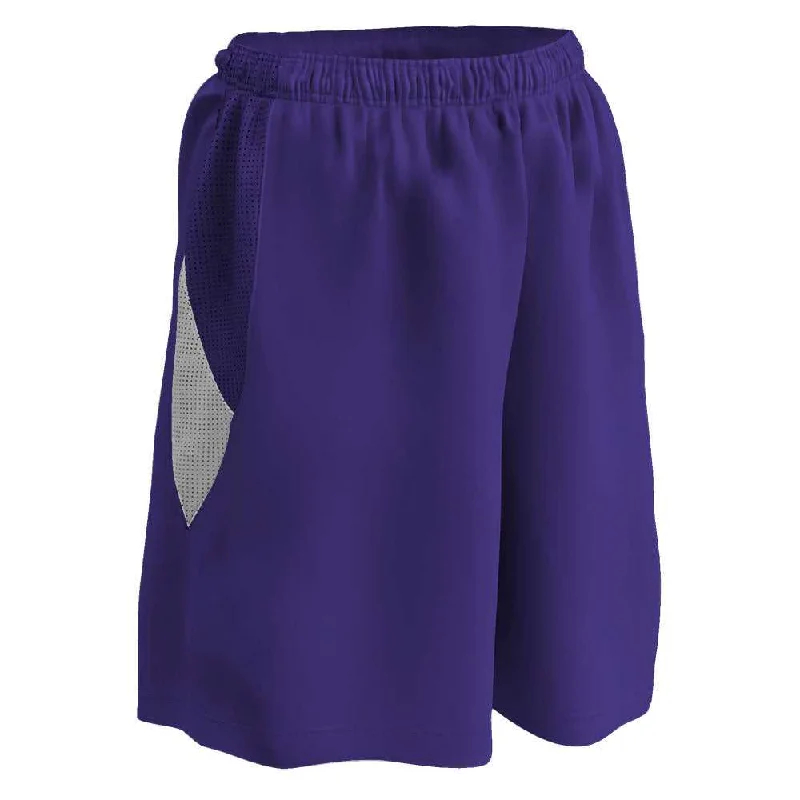 Vintage Style Shorts-Champro BBS15 Post Up Female Reversible Basketball Short - Purple White