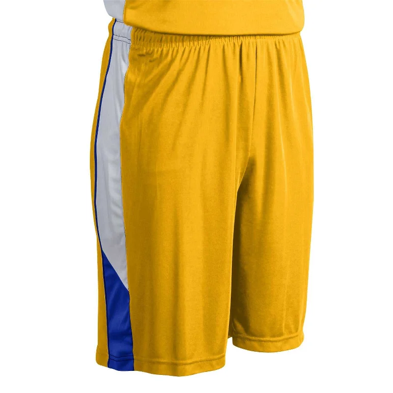 Water-Resistant Shorts-Champro BBS21 Rebel Basketball Short - Gold Royal White