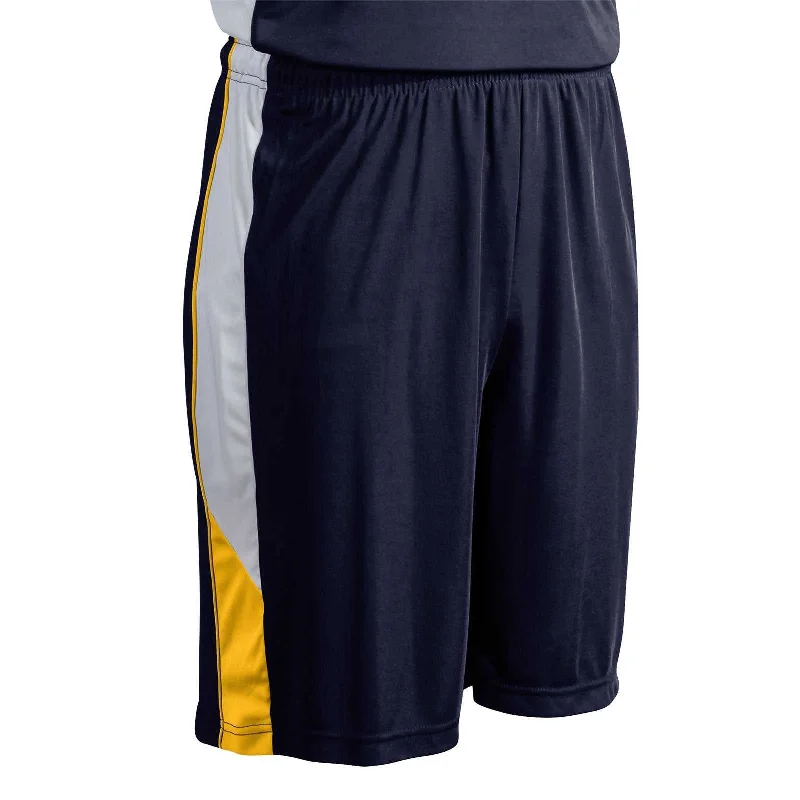 Workout Shorts with Pockets-Champro BBS21 Rebel Basketball Short - Navy Gold White