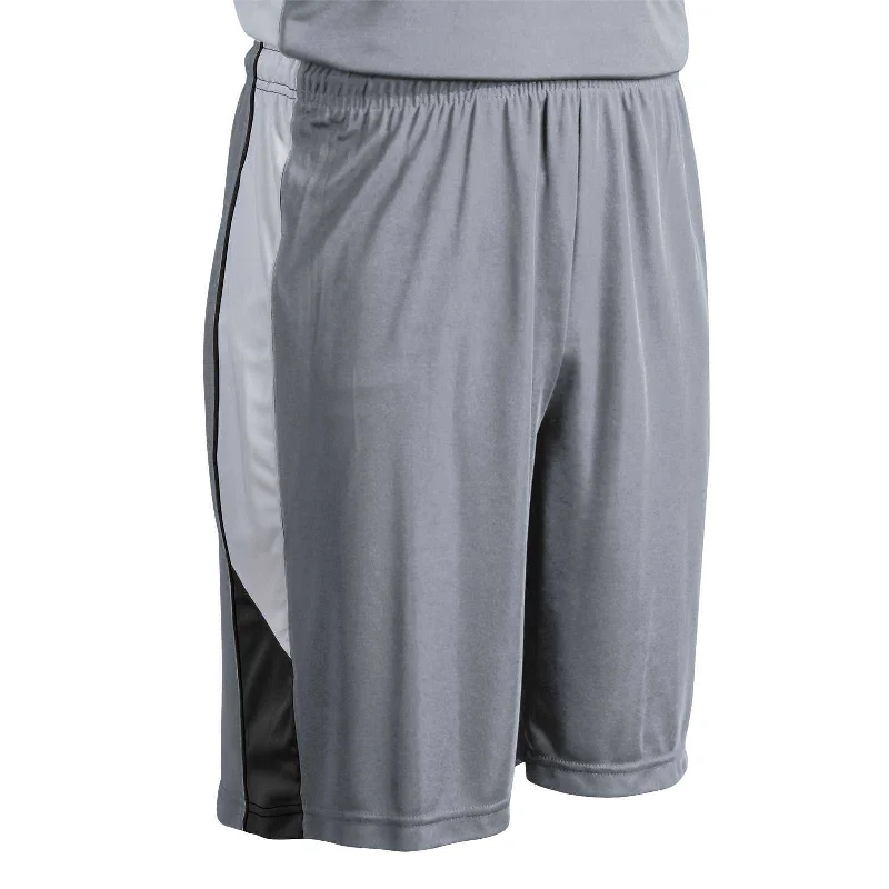 Shorts with Side Pockets-Champro BBS21 Rebel Basketball Short - Silver Black White