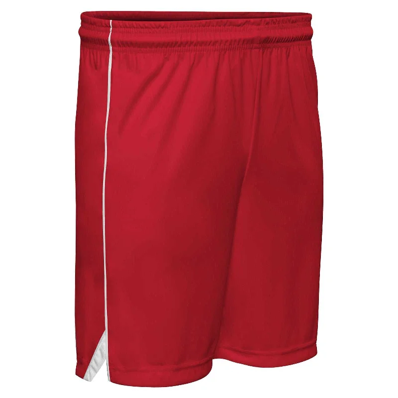 Shorts for Cool Weather-Champro BBS23 Elite Basketball Short - Scarlet White